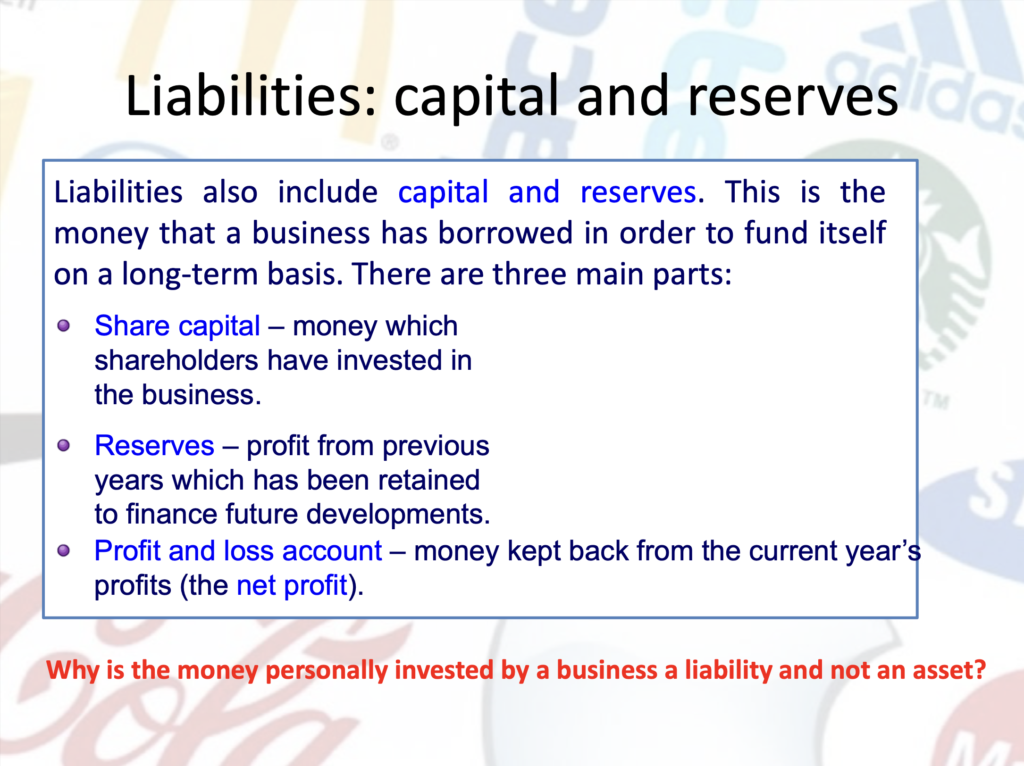 Accounts Presentation Notes